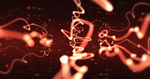 3D Shapes Moving In Space. Abstract Background Render 스톡 일러스트