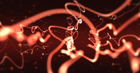 3D Shapes Moving In Space. Abstract Background Render Illustrazione stock