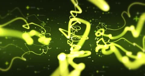 3D Shapes Moving In Space. Abstract Background Render Stock Illustration