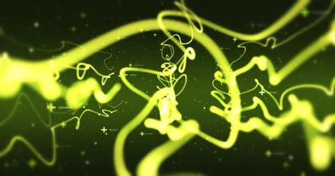 3D Shapes Moving In Space. Abstract Background Render Stock Illustration