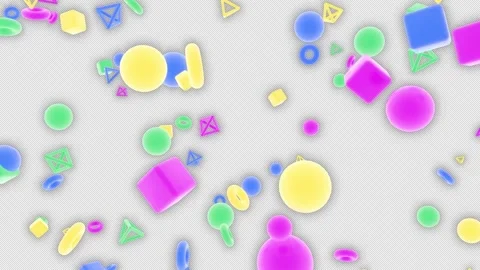 3D shapes of various forms, resembling colorful neon lights,flowing horizontally 스톡 동영상 332263015