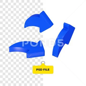 3D share icon all side PSD Template