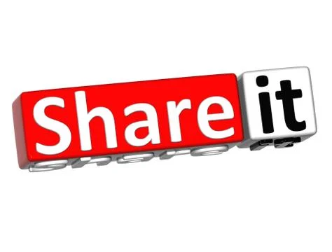 3d share it over white background Illustrazione stock