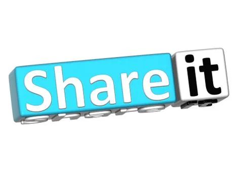 3d share it over white background イラスト素材