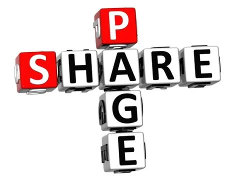 3d share page crossword on white background Stock Illustration