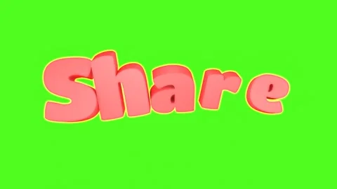 3D “Share” text pops up in a fun, playful way on a chroma key Stock Footage 321819902
