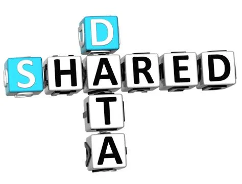 3d shared data crossword Illustrazione stock