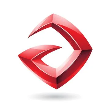 3d Sharp Glossy Red Logo Icon based on Letter A Stockillustratie