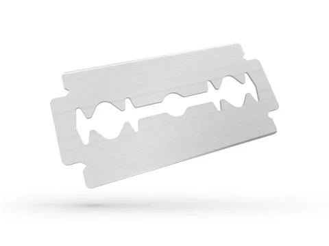 3D sharp steel razor blade Stock Illustration