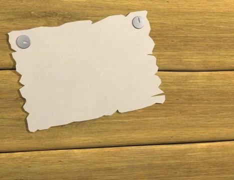 3d sheet of a paper, attached by buttons to board Stock Illustration