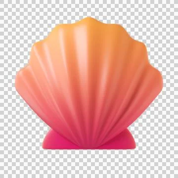 3d Shell in a warm orange and pink Stock Illustration