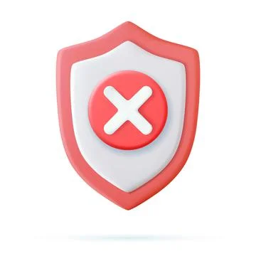 3d Shield with decline icon Illustrazione stock
