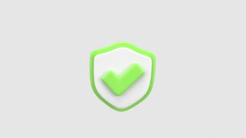 3D shield with green checkmark symbolizes protection, verified security, da.. Stock Footage 310603218