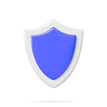 3D Shield Icon Isolated 스톡 일러스트