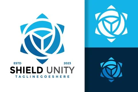 3D shield unity colorful logo vector icon illustration 스톡 일러스트