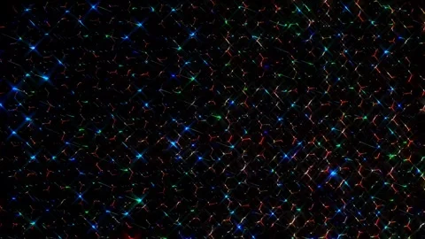 3D shining bright dots set colorful line wave motion, on black background Stock Footage 248399178