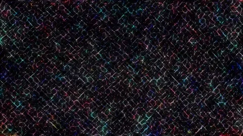 3D shining bright dots set colorful line wave motion, on black background Stock Footage 249877234