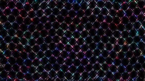 3D shining bright dots set colorful line wave motion, on black background Stock Footage 249877372