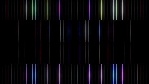 3D shining bright dots set colorful line wave motion, on black background Stock Footage 250527612