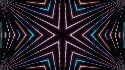 3D shining bright dots set colorful line wave motion, on black background Stock Footage 250532293