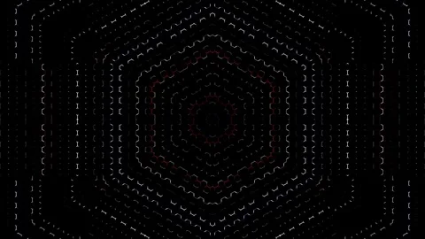 3D shining bright dots set colorful line wave motion, on black background Stock Footage 250533816