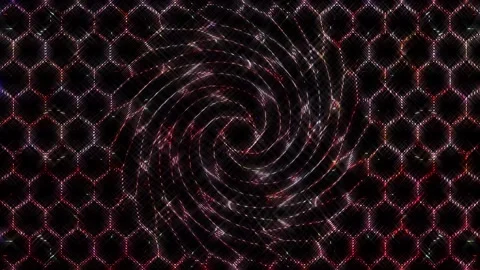 3D shining bright dots set colorful line wave motion, on black background Stock Footage 252431351