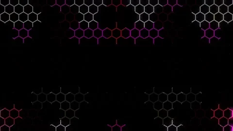 3D shining bright dots set colorful line wave motion, on black background Stock Footage 294338671