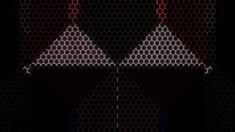 3D shining bright dots set colorful line wave motion, on black background Stock Footage 294689835