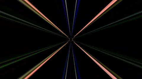 3D shining bright dots set colorful line wave motion, on black background Stock-Footage 296223498
