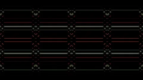 3D shining bright dots set colorful line wave motion, on black background Video stock 296223729