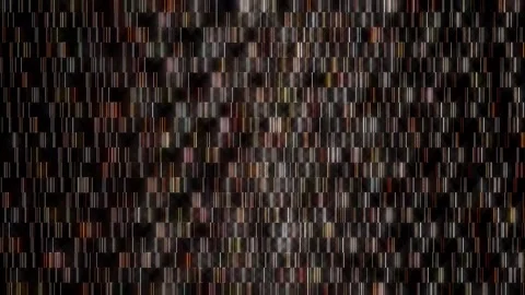 3D shining bright dots set colorful line wave motion, on black background Video stock 296283794