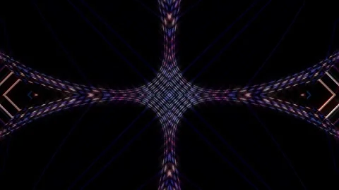 3D shining bright dots set colorful line wave motion, on black background Stock Footage 296377199