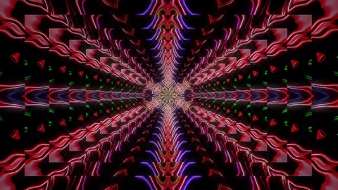 3D shining bright dots set colorful line wave motion, on black background Stock-Footage 296517536