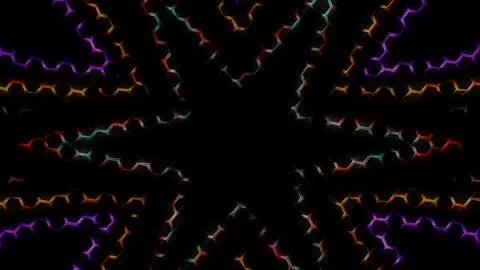 3D shining bright dots set colorful line wave motion, on black background 스톡 동영상 296517577