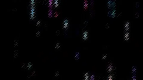 3D shining bright dots set colorful line wave motion, on black background Video stock 297635969