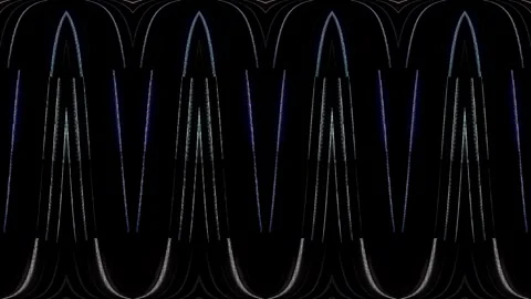 3D shining bright dots set colorful line wave motion, on black background Video stock 297713143