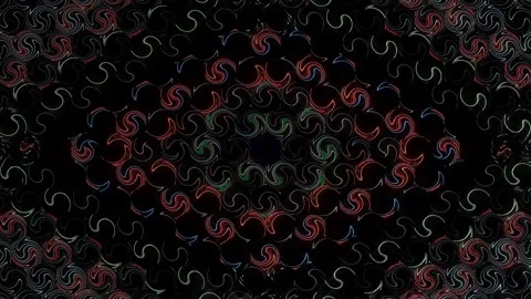 3D shining bright dots set colorful line wave motion, on black background Video stock 297736172