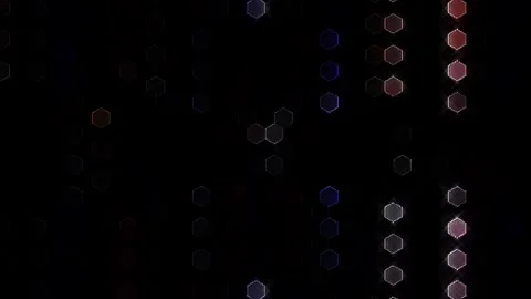 3D shining bright dots set colorful line wave motion, on black background Stock Footage 306005301