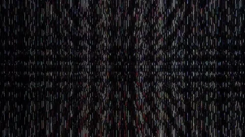 3D shining bright dots set colorful line wave motion, on black background Video stock 306005539