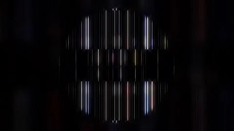 3D shining bright dots set colorful line wave motion, on black background Video stock 306005622