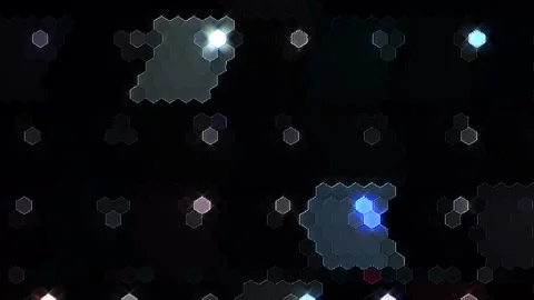 3D shining bright dots set colorful line wave motion, on black background Stock Footage 307194078