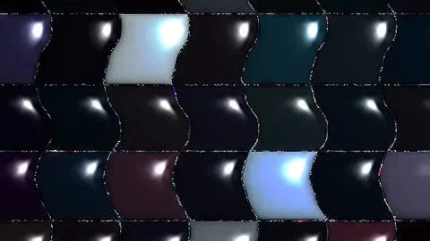 3D shining bright dots set colorful line wave motion, on black background Stock Footage 307194452