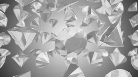 3D Shining Diamonds Falling Animation. Diamonds 3D. 4K Stock Footage 274960432