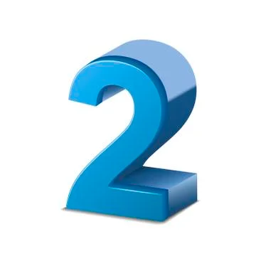 3d shiny blue number 2 Stock Illustration
