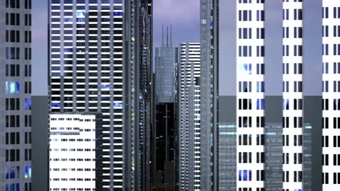 3D shiny city Stock Footage 292449436