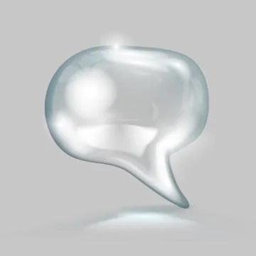 3d Shiny Glass Talking Cloud Ballon Template Stock Illustration