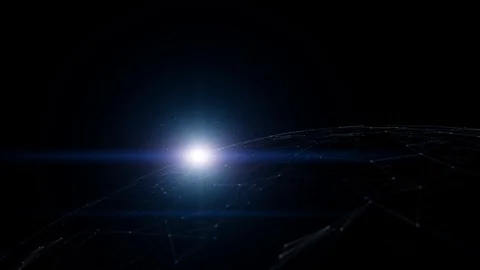 3d shiny globe in dark cosmos 動画素材 121542665