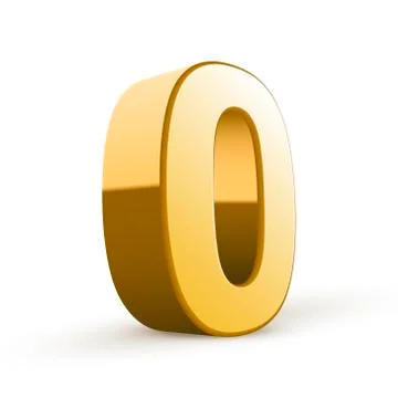3d shiny golden number 0 Stock Illustration