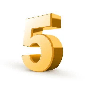 3d shiny golden number 5 Stock Illustration