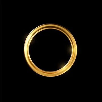 3d shiny metal ring or circle. Icon. Stock Illustration